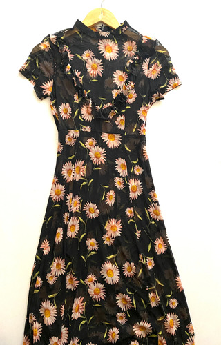 Vestido Forever Traslucido De Flores 