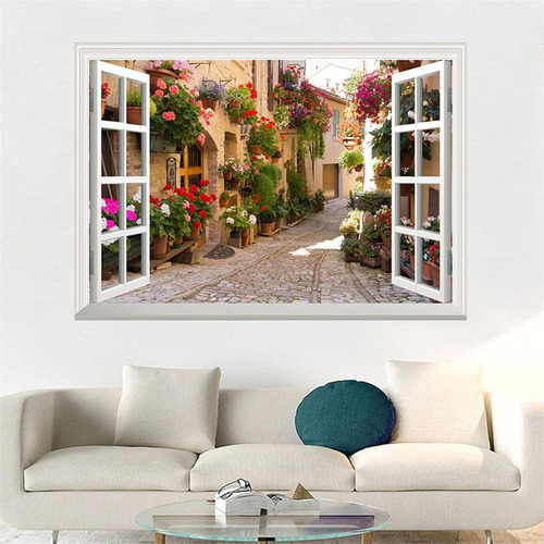 Ypz Pegatinas De Pared De Ventana Falsa/paisaje De 57cmx90cm