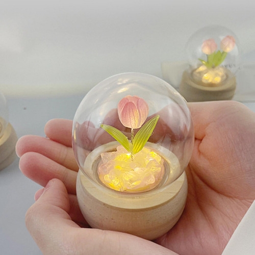 Lámpara De Noche De Tulipán Diy Flores Lámpara De 1 Flor