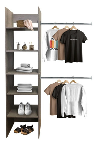 Closet Verona Entrepañera Premium Ajustable Color Gris