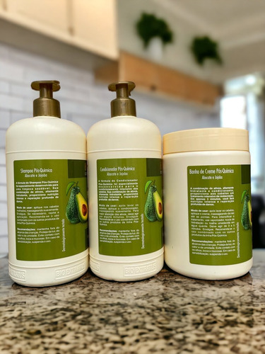 Kit 1 Shampoo 1 Condicionador 1 Banho De Creme 1 L