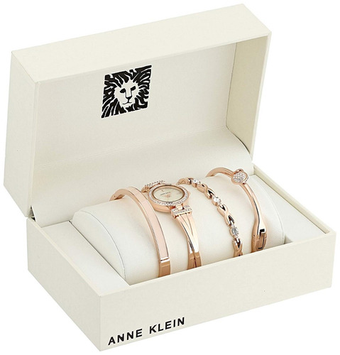 Reloj Anne Klein Para Dama Ak3082rg Set Oro Rosa Perla Madre