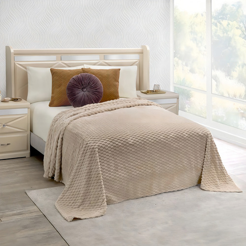 Cobertor Elefantito Ligero King Size Salerno Color Beige