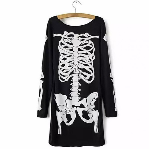 Vestido Esqueleto Calavera Ropa Gótica Biker Punk Rock Wicca | Envío gratis