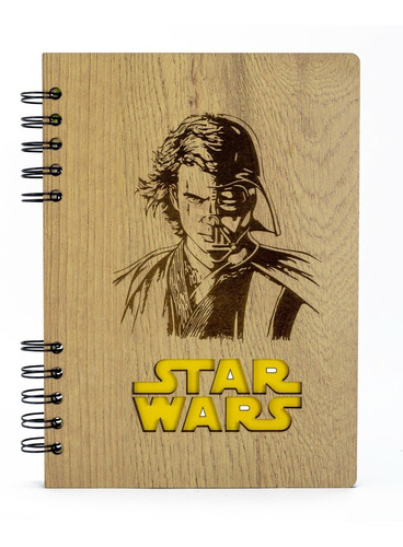 Cuaderno De Star Wars En Madera Diseño De Anakin Skywalker