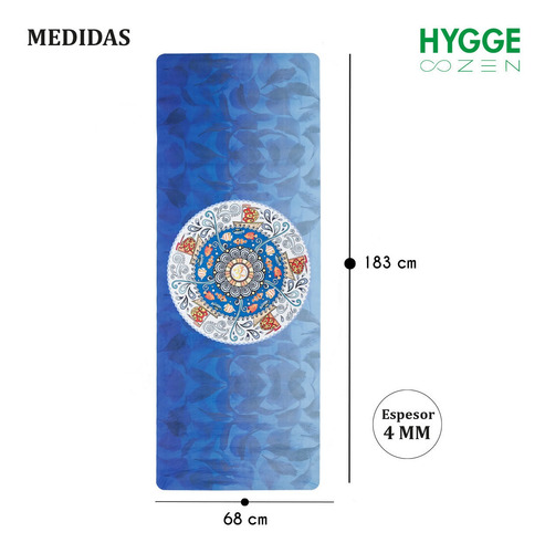 Imagen 3 de 8 de Mat Yoga Colchoneta Pilates Gamuza Y Goma Natural 183x68cm