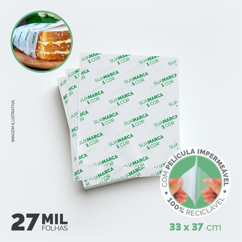 Papel Acoplado Duofresh Personalizado 1 Cor 33x37 Com 27000