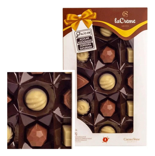 Caixa De Bombons Chocolate Lacreme Mezzo 108g Cacau Show
