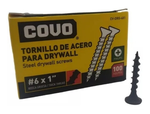 Tornillo Drywall #6 X 1 Rosca Gruesa 200 Pzas