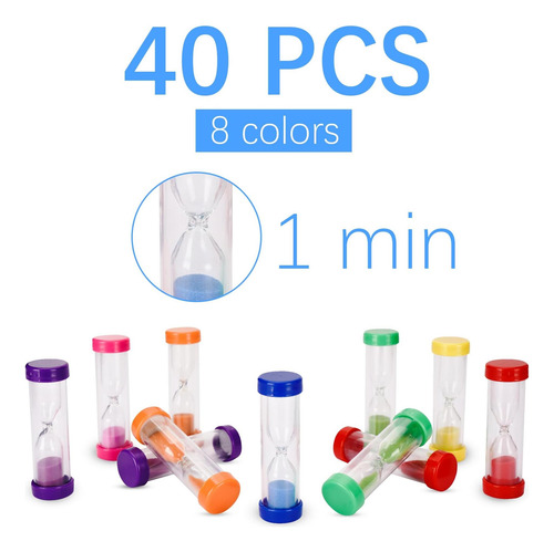 40 Unidades Pequeño Colorido 1 Min Timer De Arena Little One