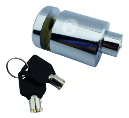 Candado Para Freno Disco Mini Redondo Cromado Con 2 Llaves