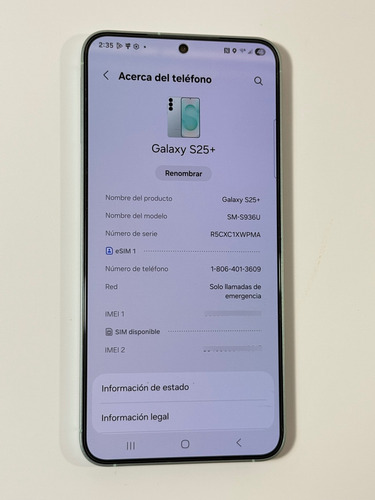 Samsung S25 Plus 256gb Liberado Agua (Usado)