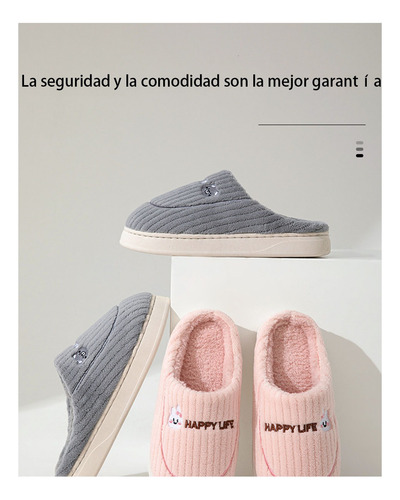 Pantuflas Peluche Unisex Mantener Caliente Cómodo Interior