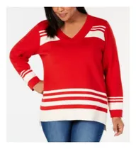 Comprar Tallas Grandes Sweaters Charter Club 1x Rojo Extra Lindas