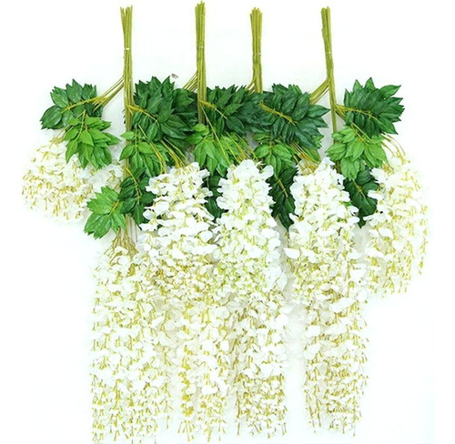 Set De 12 Flores Colgantes Artificiales Glicinas Wisterias