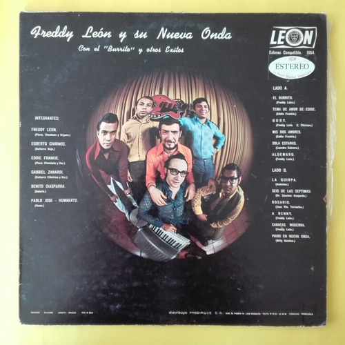 Freddy Leon Y Su Nueva Onda. Con El  Burrito  ... Vinilo