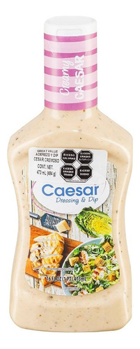 5 Pzas Nuevo Aderezo Y Dip Great Value César Cremoso 473 Ml