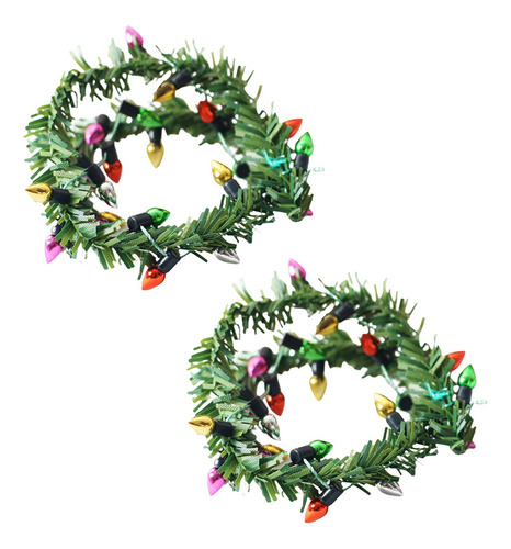 2 Uds 1/12 Luces De Navidad Rayas Sala De Estar Juguetes Que