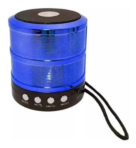 Caixinha Som Bluetooth Portátil Speaker Para Presente Ws887 Cor Azul Voltagem 110v