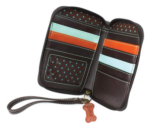 Chala Cartera Con Cremallera Alrededor, Pulsera, 8 Ranuras P