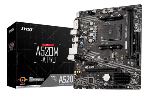 Motherboard Msi A520m-a Pro Am4 Ddr4 Ryzen 4000 Atx 3era Gen