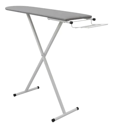 Tabua De Passar Roupa Reforçada Com Porta Ferro 3 Alturas Cor Branco Liso