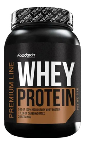 Proteina Whey En Polvo Pote 2 Libras Foodtech Sabor Chocolate