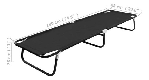 Camastro Plegable Acero Negro