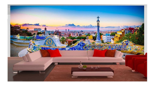 Papel De Parede Cidade Barcelona Espanha 3d 8m Ncd222 Mercado Livre