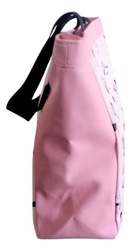 Bolsa Ombro Zonacriativa Bolsa Design Minnie Rosa Com Alça De Ombro Preta Alças De Cor Preto E Ferragens Níquel