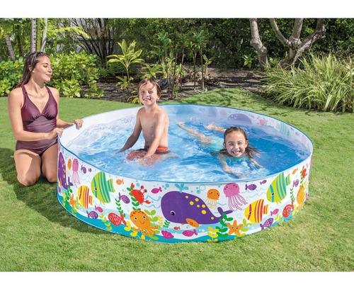 Pileta Rígida Para Niños Intex Juego De Océano 183 X 38 Cm P