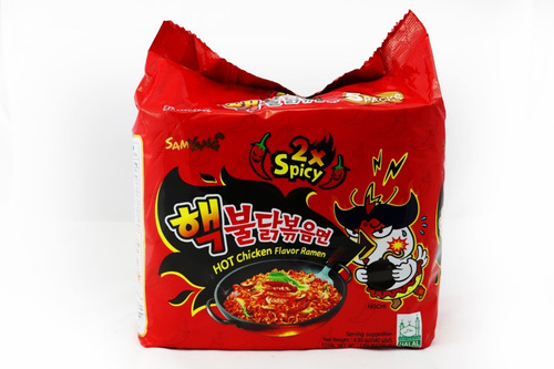 Imagen 2 de 6 de Ramen Coreano Doble Picante Multibolsa 5 Piezas 140g C/u