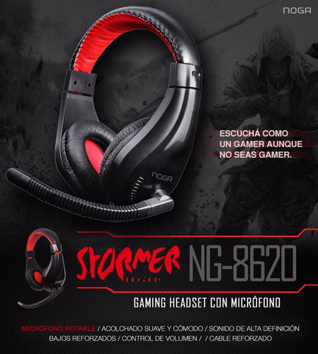 Auriculares Gamer Noganet Stormer Ng-8620 Stereo C/micrófono
