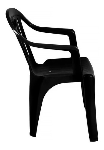 Imagem 7 de 10 de Conjunto Mesa Monobloco + 4 Poltronas Apoio Braço Preta Mor