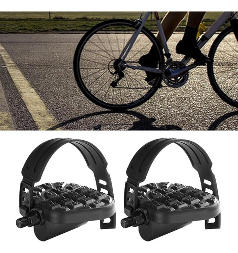 1 Par De Pedales De Bicicleta De Ejercicio Con Correas