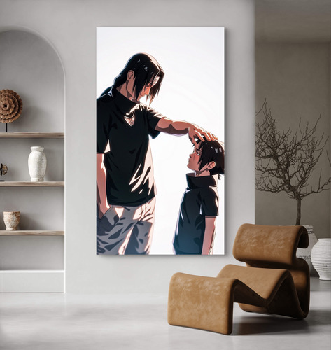 Cuadro Itachi Hermanos Sasuke Canvas 140x80cm Negro