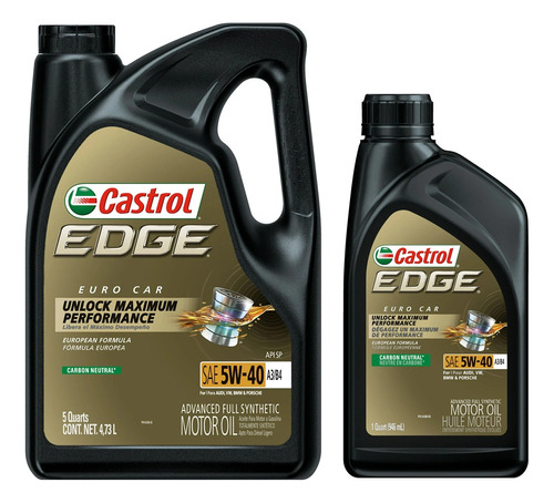 Aceite Castrol Edge 5w40 1 Garrafa 4.73lt + 1 Botella 946ml