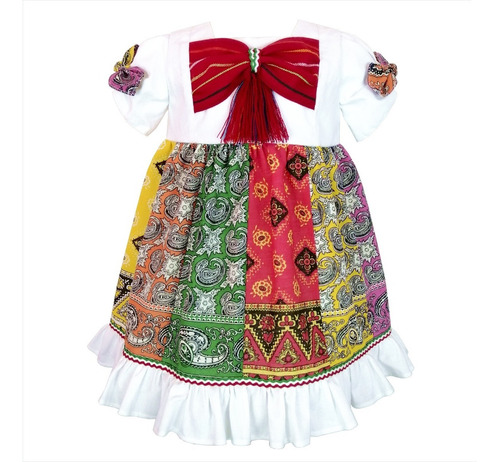 Vestido Mexicano Mariachi Paliacate Artesanal Forrado Niña