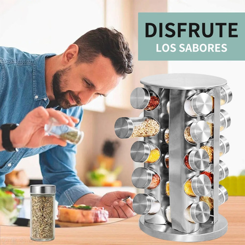 Imagen 3 de 9 de Condimenteros Especiero Giratorio Cocina 20 Frascos