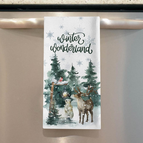 Seliem Snowy Winter Wonderland - Toalla De Cocina Con Copos
