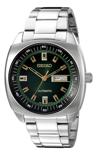 Reloj Seiko Snkm97 Vistitación Automática De Para Hombres Color de la correa Negro Color del bisel Acero inoxidable Color del fondo Verde