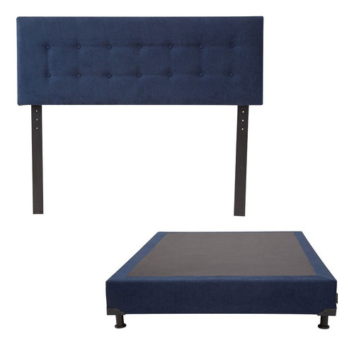 Cabecera Individual Dicasa Bilbao + Box Bless Azul Marino