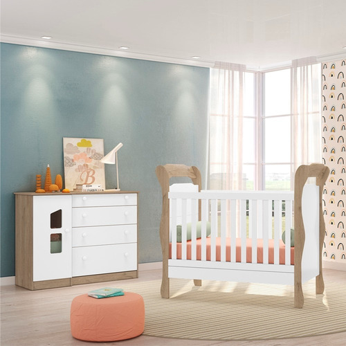 Quarto De Bebê Berço E Gaveteiro Joaquim Branco