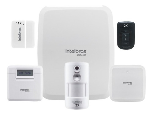 Kit Alarme Wifi Intelbras Amt 8000 11 Sensor Porta 2 Pet Cam