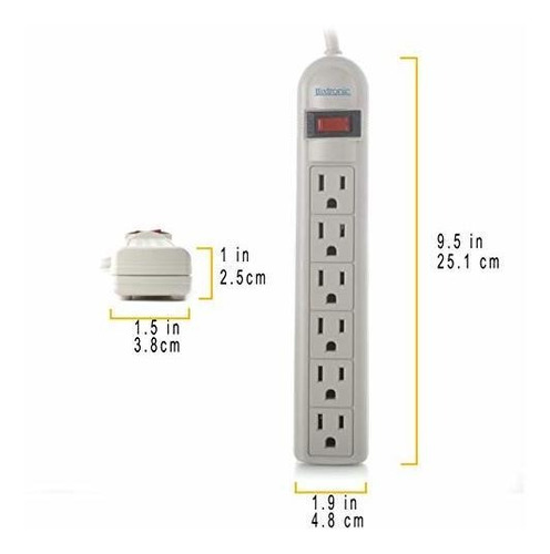 Accesorio Audio Video 6 Outlet Surge Protector 12 Ft