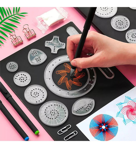 Set 22 Engranajes Juego Espirógrafo Dibujo Espiral Niños F