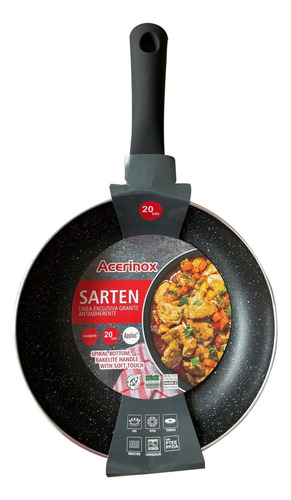 Sartén Stone Acerinox 20cm Color Negro