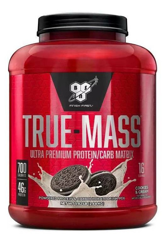 Suplemento en polvo BSN  True-Mass hipercalórico sabor cookies & cream en pote de 2.64kg