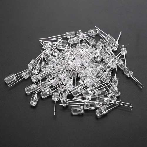 D- 100 Bombillas Led De Color Blanco Cálido De 5 Mm, 3 V,