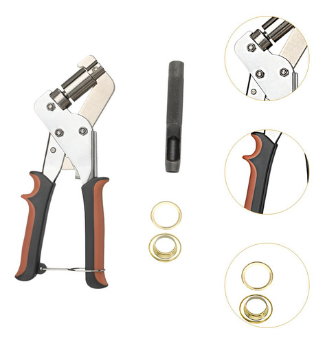 Grommet Eyelet Pliers Tool Kit Leather Hole For Gold 200pcs